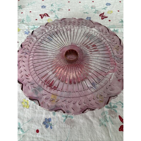 Anchor Hocking Other - Vintage Retro Granny Cottage Footed Glass Cake Plate 11” Mayfair 50s 60s